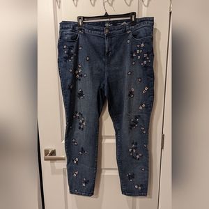 Style & Co Cherry Blossom Embroidered Jeans
